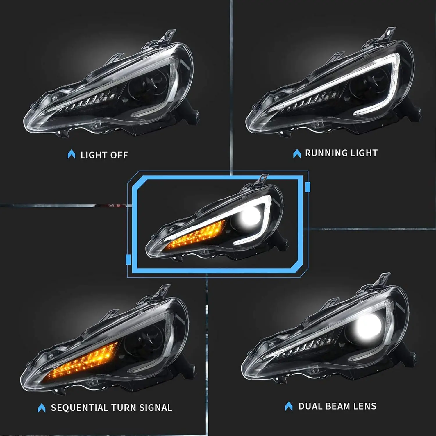 Led Headlights Compatible with Toyota86/ Subaru BRZ 2013-2019, Scion FR-S 2013-2016 (Headlights)