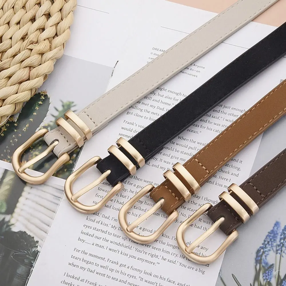 Cinturón vintage versátil para mujer, cinturón de piel de ante, cinturón informal Retro esmerilado para negocios