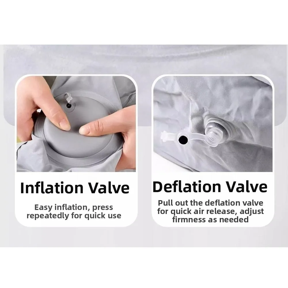 Press-to-Inflate Inflatable Booster Seat Fabric Waterproof Portable Foot Rest Foldable Comfortable Heighted Footrest Pillow