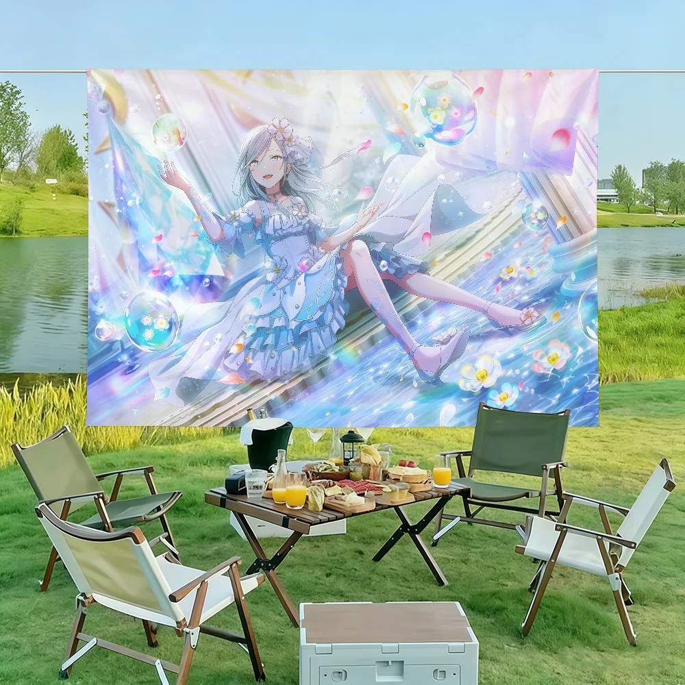 Virtual Idols H-Hinomori S-Shizuku Flag Wall Decorations Home Decor Suitable For Living Rooms Bedrooms Dormitories Parties