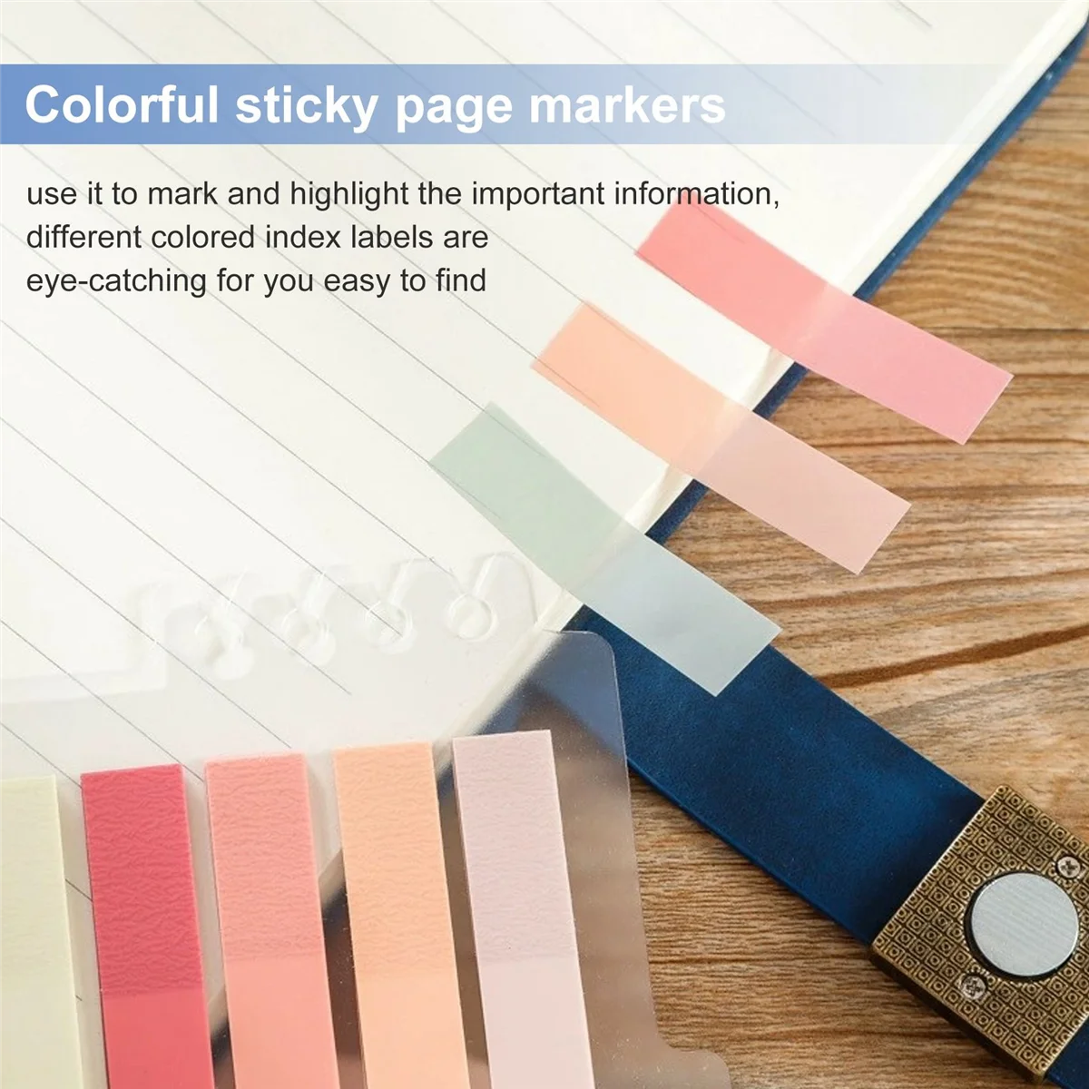 800 Pcs Sticky Index Tabs, 4 Sheets Morandi Strip Index Tabs, Writable Page Sticky Notes with Ruler for Page Marking