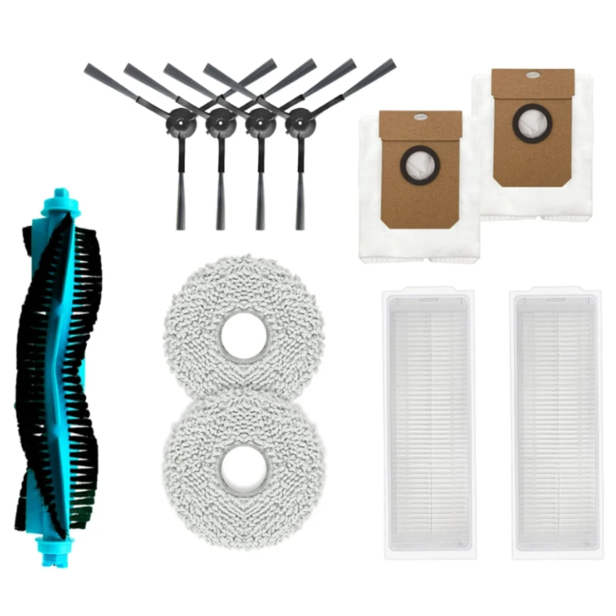 11PCS for Conga 11090 Spin Revolution Robot Main Side Brush Hepa Filter Mop Cloth Dust Bag Vacuum Spare Part Accessories