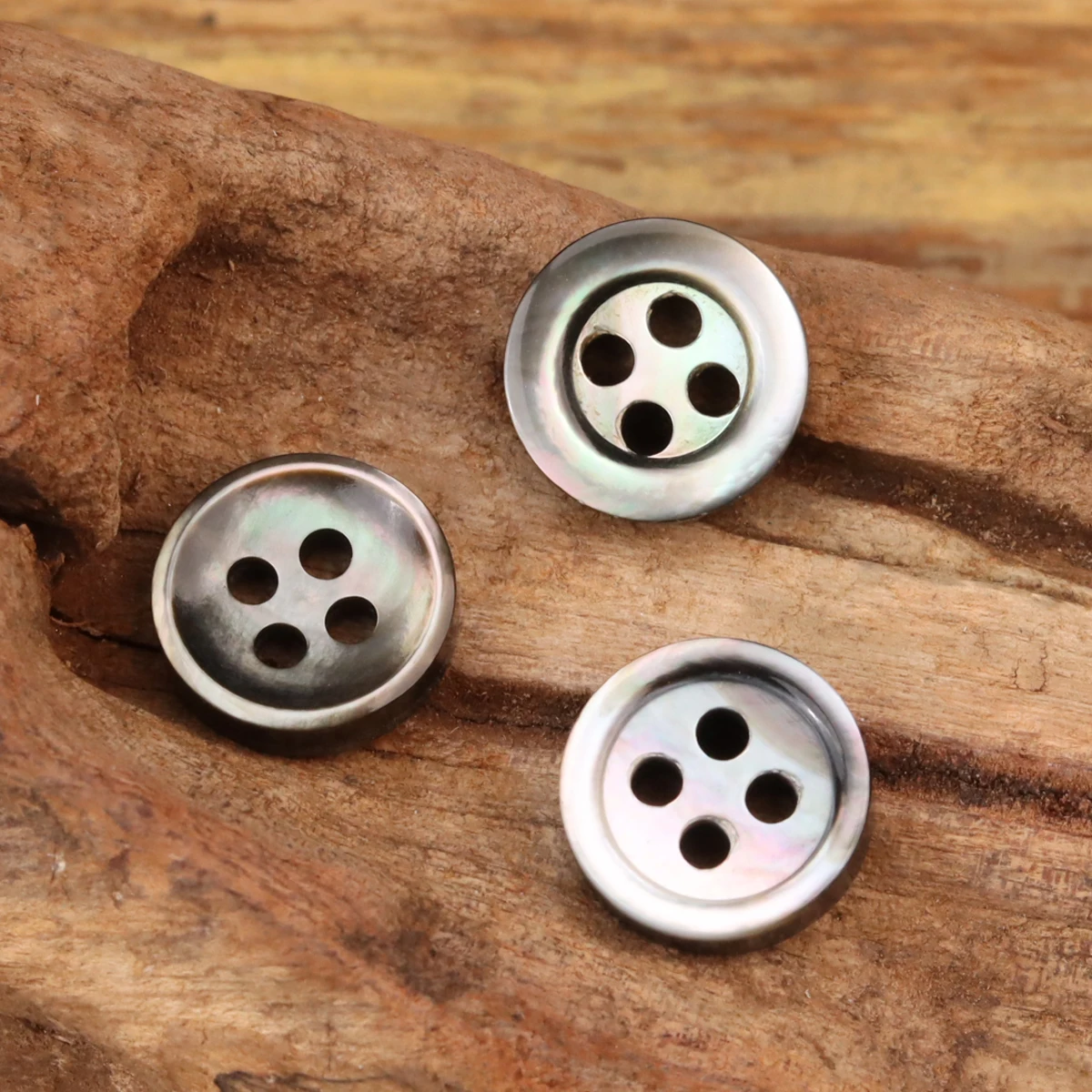 의류용 리얼 걸레 쉘 버튼, 블랙 립 쉘, 심해 블랙 럭셔리 셔츠 버튼, 두께 3mm, 10mm, 11.5mm, 10 개