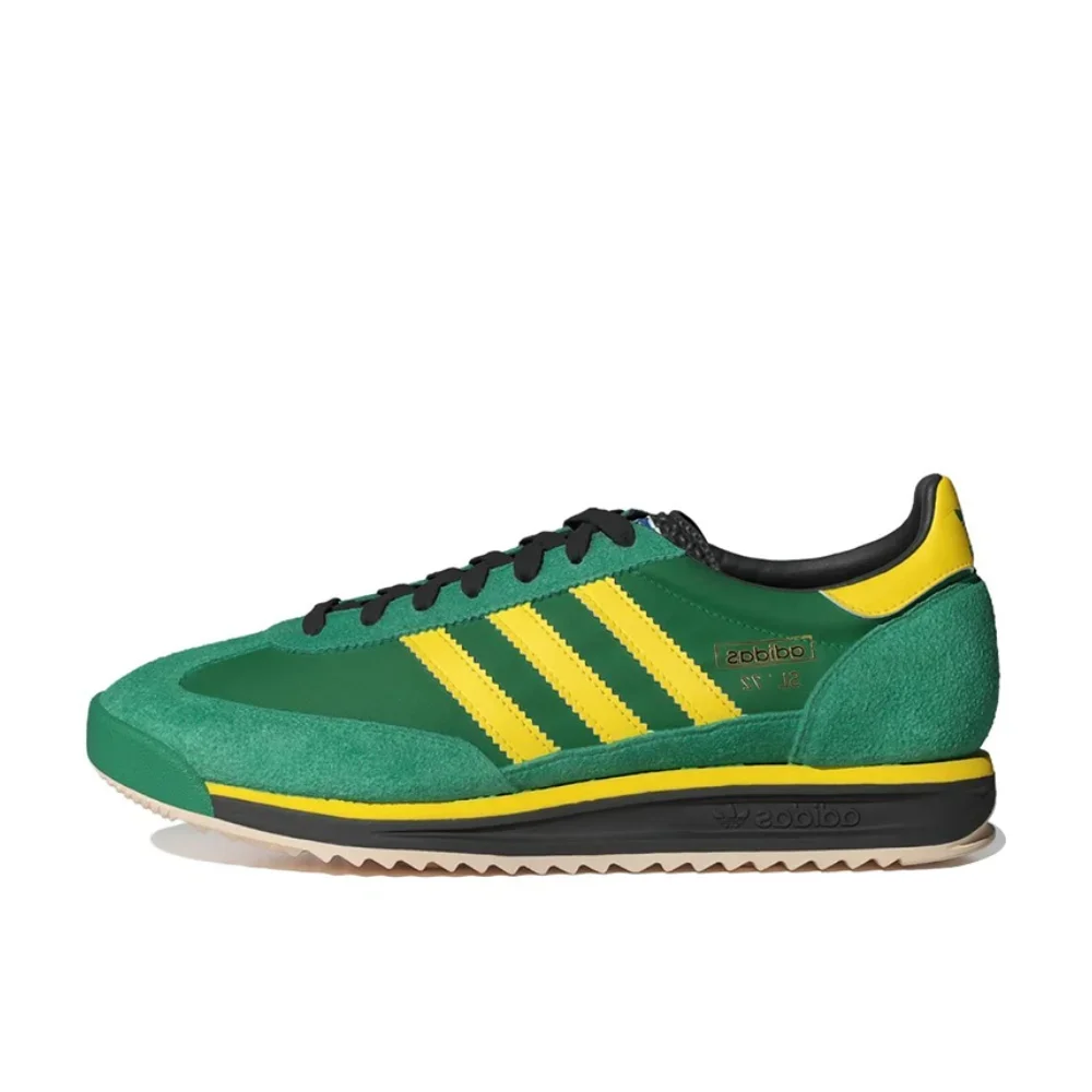 Adidas SL 72 OG hommes et femmes tendance rétro bas chaussures de course décontractées antidérapant résistant à l'usure jaune et vert Colorway