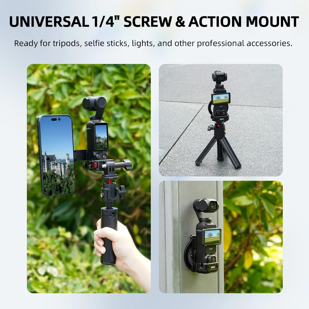 Supporto Magnetico BRDRC Pocket 4 per Vlog, Streaming Video e Teleprompter, Compatibile con DJI Pocket 3, Accessorio per Espansione Supporto Telefono