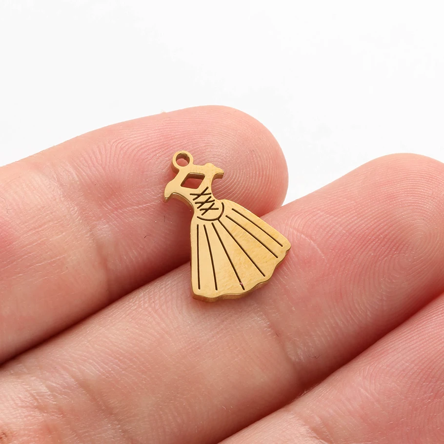 5 Stück Glücksbringer-Anhänger aus Edelstahl mit Mädchen, Stern und Schleife für die Schmuckherstellung, niedliche Anhänger für Halsketten und Armbänder – Detail 27