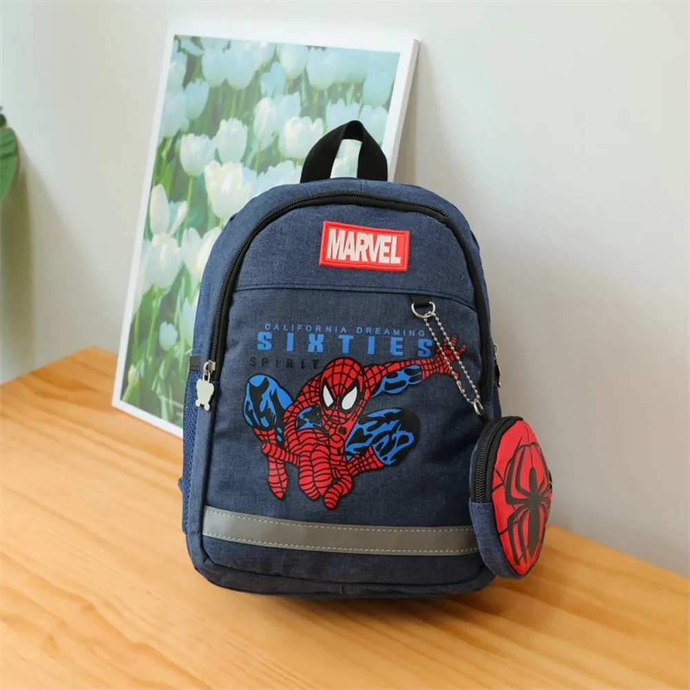 Tas punggung anak-anak, ransel Disney Marvel pola kartun modis kapasitas besar tas sekolah taman kanak-kanak kanvas versi Korea