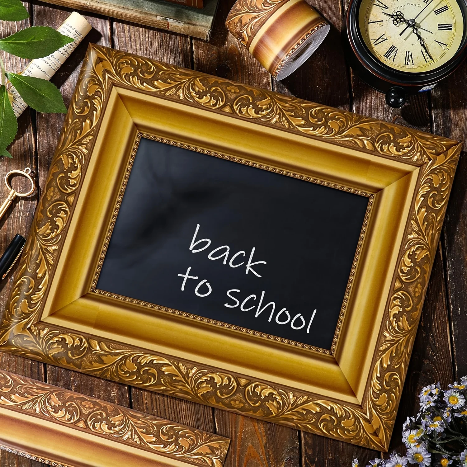 1 لفة 10 متر موضة ذاتية اللصق الحدود ملصق مزخرفة خمر إطار صور الذهب ملصق يدوي الصنع الحدود ملصقات الطرف الديكور #4