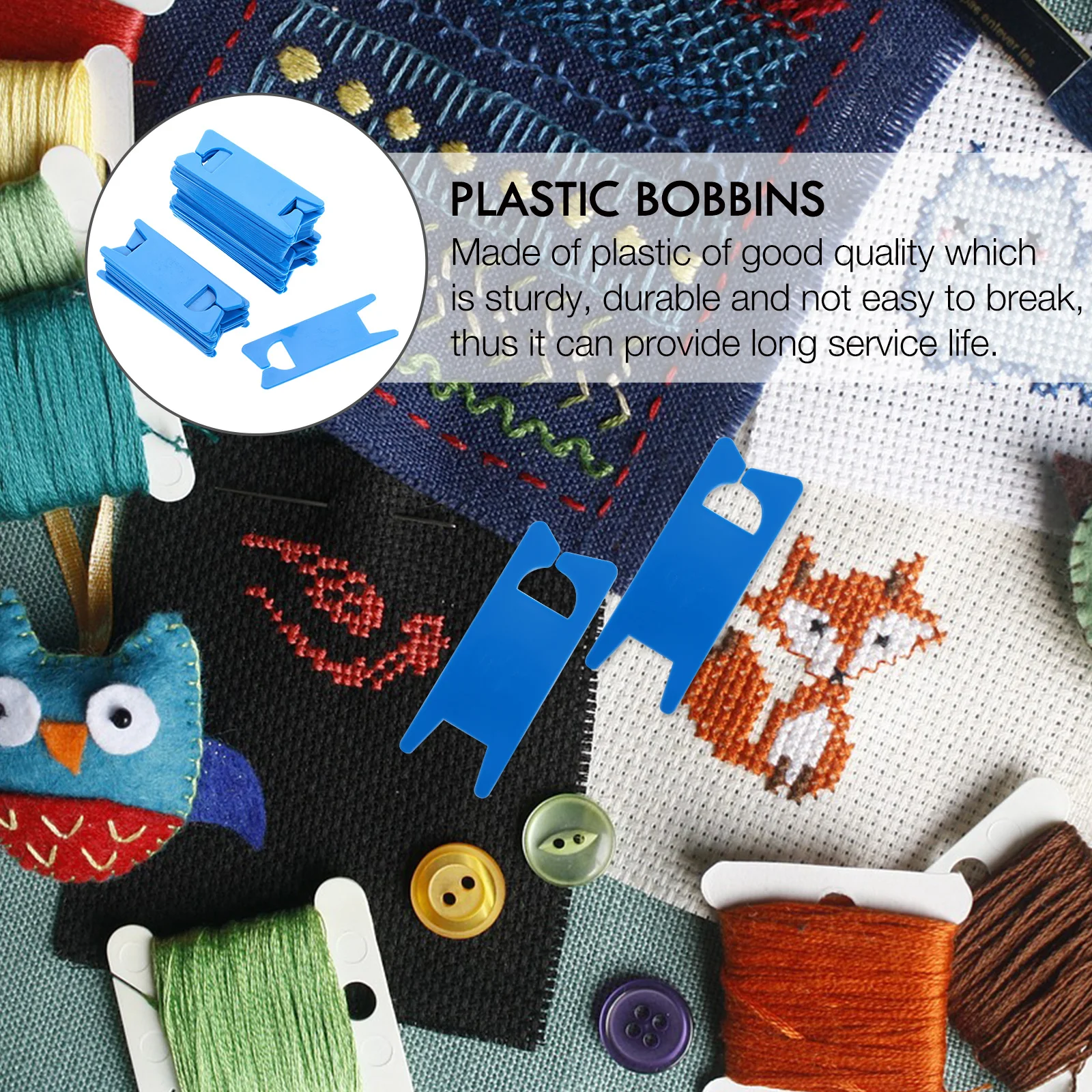 100 قطعة بكرات الغزل أداة تنظيم الخيط البلاستيكي لخياطة الغرز المتقاطعة وحامل التطريز لوحة لف خفيفة الوزن #1