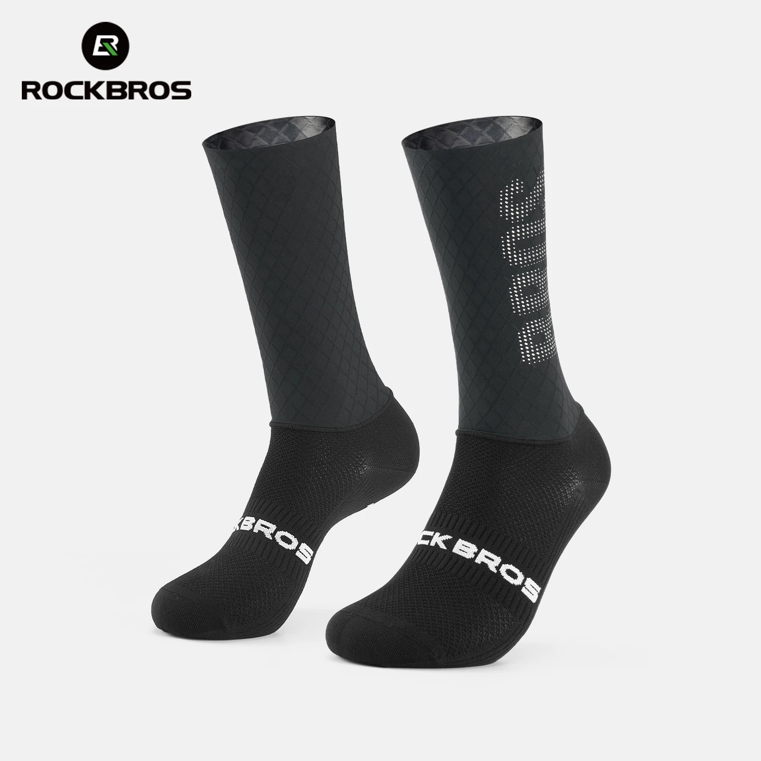 Image of ROCKBROS Kompressions-Radsocken Atmungsaktives Netz Dick gepolsterte Stoßdämpfende Socken Hochelastische Komfort-Sportsocken für Radfahrer