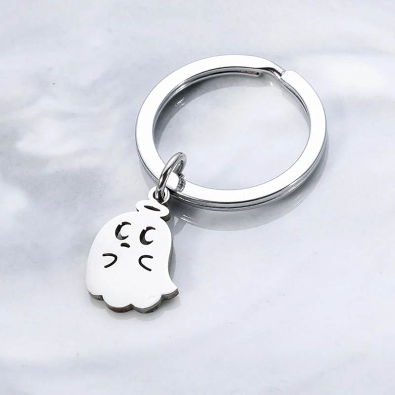 Porte-clés de couple de dessin animé mignon, pendentif créatif, puzzle en acier inoxydable, porte-clés de voiture, breloque de sac, décoration, cadeau de la fête des Léons