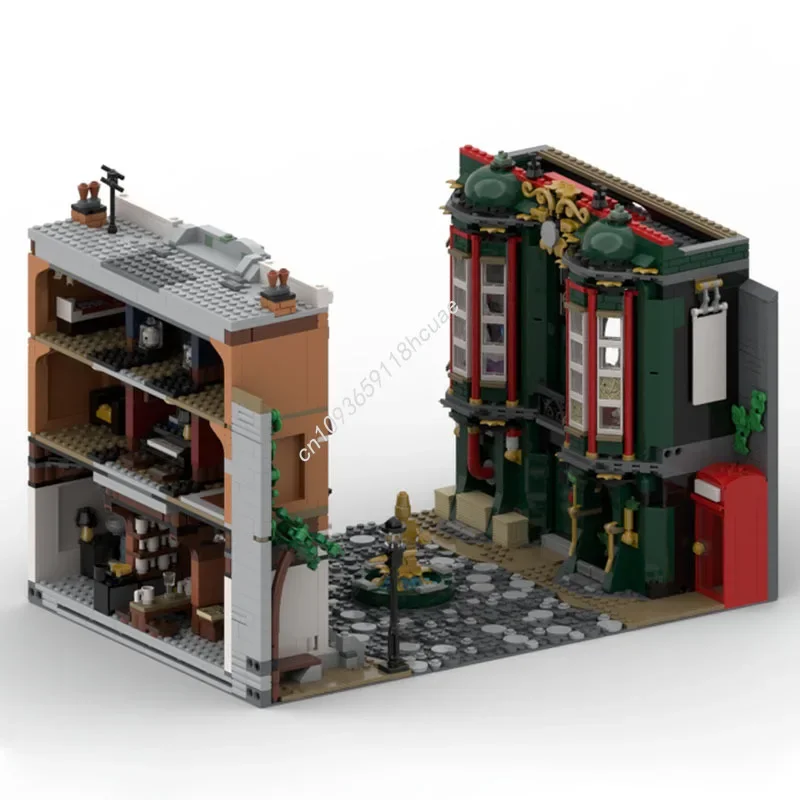 1062 stücke MOC Diagon Alley Ministry Magie Harry Modell Bausteine Architektur Modulare Montieren Geburtstag Spielzeug Weihnachten Geschenke