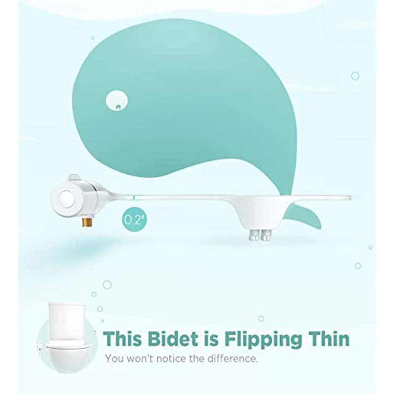 Guardgets Toilet Bidet Attachment Smart Bidets Ultra-Slim Nozzles Self Cleaning Adjustable Water Pressure Easy Install-A55K