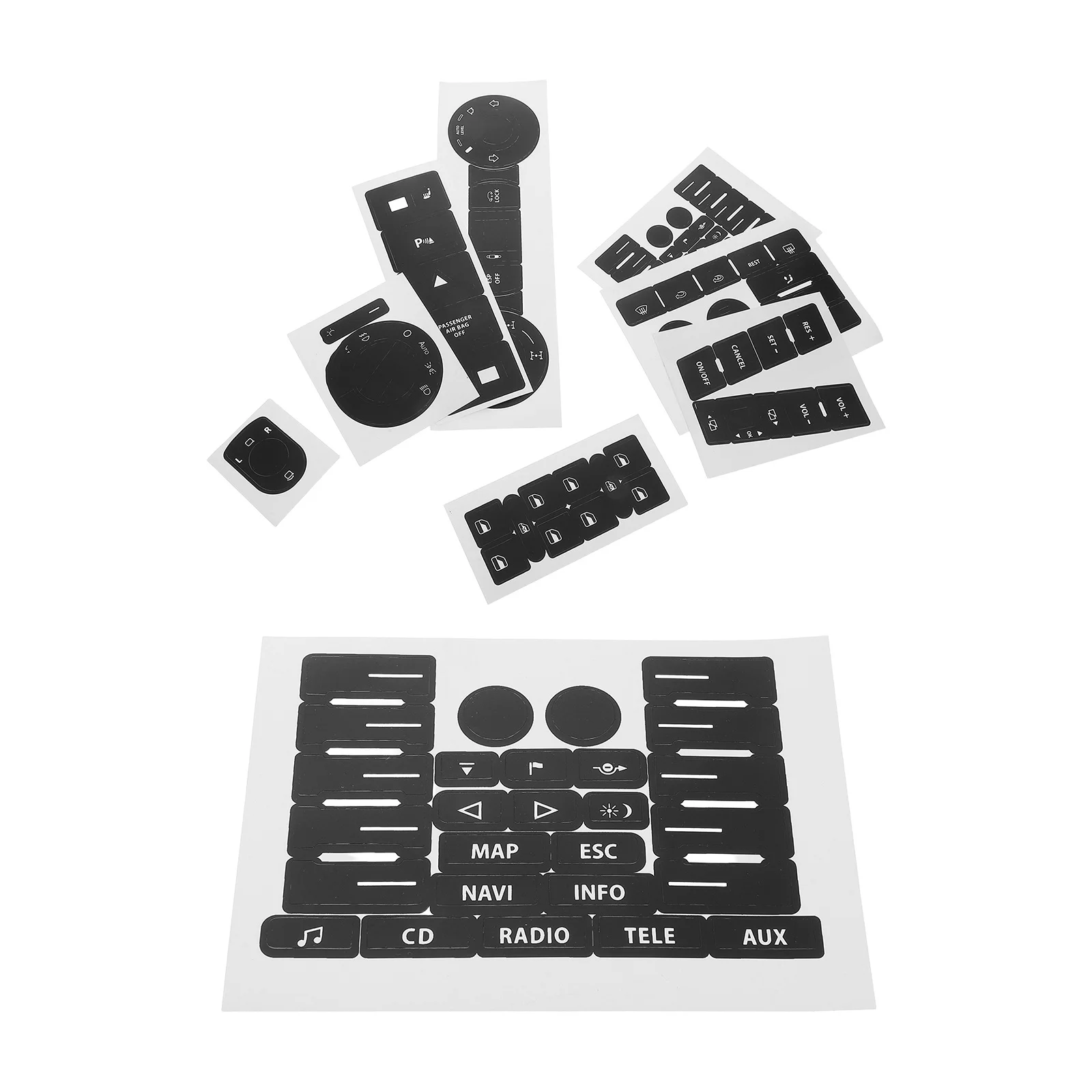 

1 set 1 Set Ac Dash Button Repair Kit Replacement Stickers For Panel Durable Fade Resistant Easy Install Car Interior
