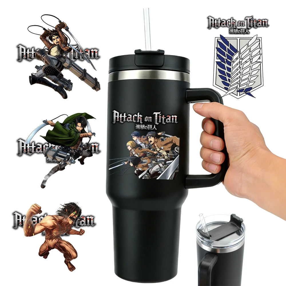 

Мужская чашка «Атака Титанов», большая емкость, портативная ручка, бутылка для воды, изоляционная чашка из нержавеющей стали, изоляционные чашки для кофе, 40 унций