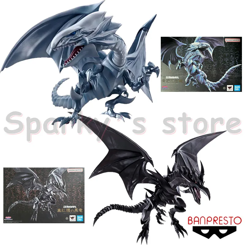 Bandai Original S.H.MonsterArts Yu-Gi-Oh! Duel Monsters Anime Figure Blue-Eyes White Dragon Action Figure Toys for Kids Gifts