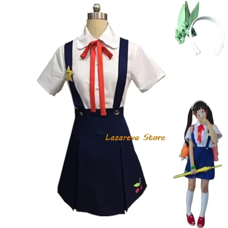 Bakemonogatari Monstory Series Hachikuji Mayoi 894 Anime Cosplay Costume Blue Strap Skirt Woman Kawaii Sexy Halloween Party Suit