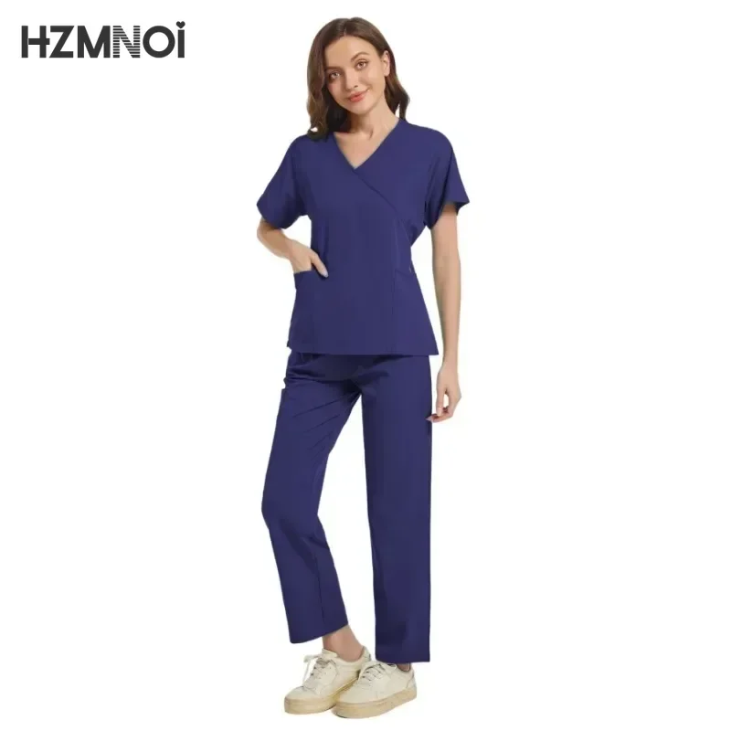 Wholesale Doctors and Nurses Female Scrub Surgical Uniform Stretch Scrub Sets for Women Medical Nursing Scrubs Uniforms Sets