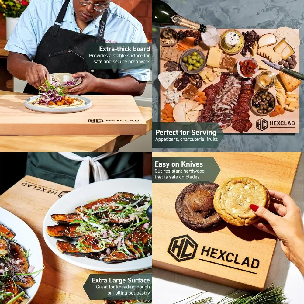 

Large Double-Sided Beech Wood Cutting Board, Ideal for Chopping, Serving, 24 x 18