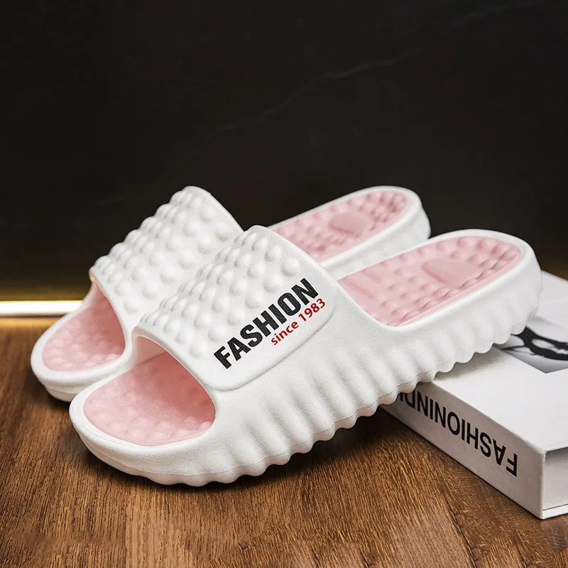 

Men Women Thick Sole Massage Slippers Soft Cloud Feeling Beach Slides Anti Skid Comfortable For Indoor Outdoor Daily Use