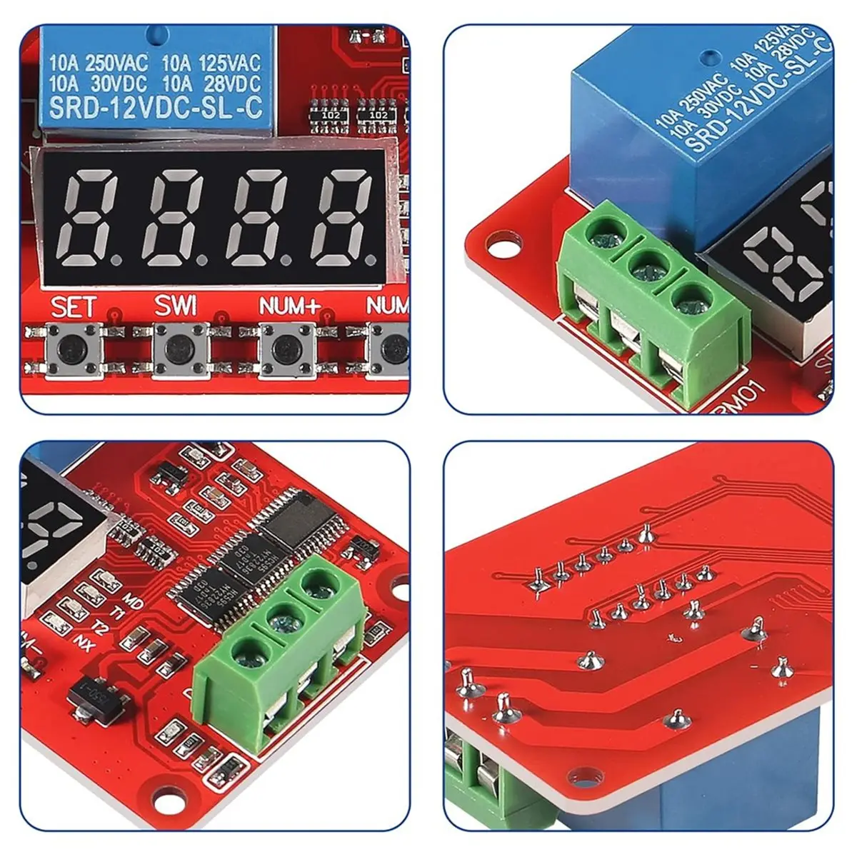 2pcs DC 12V FRM01 Multifunction Timer Delay Relay Module with Segment LEDs for Smart Home