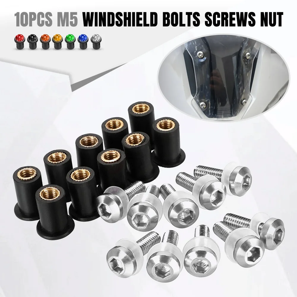 Für Ducati 748 916 996 998 749 999 848 1098 1198 Panigale899 959 1199 1299 10PCS M5 Motorrad Windschutzscheibe Windschutz Schrauben Schraube