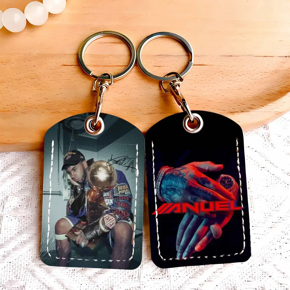 Singer Anuel AA Card Holder Keychain Key Ring Door Lock Access Protective Case For Security Gift