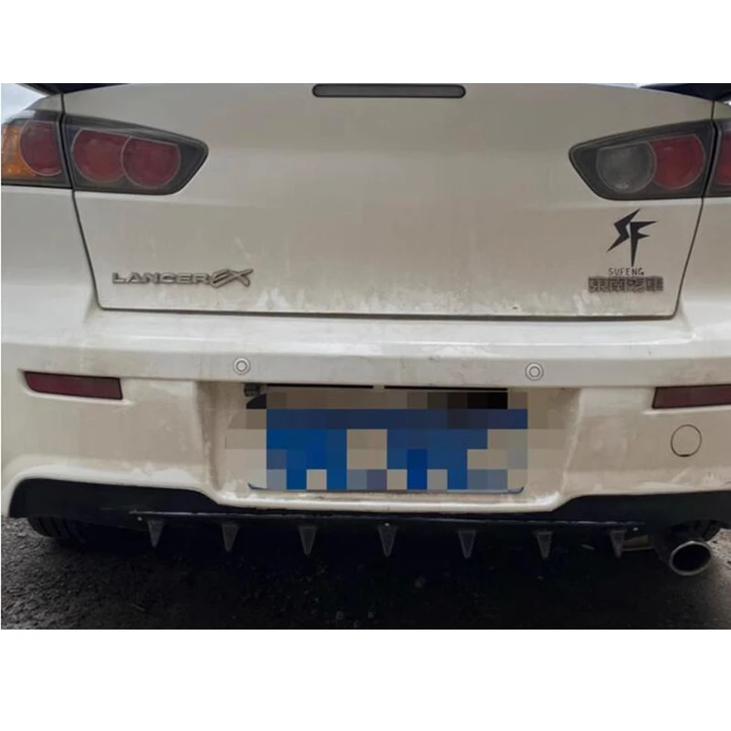 For Universal Mitsubishi Lancer EVO ABS Rear Bumper Diffuser Lip Splitter Anti-Collision Body Kit Accessory 2009-2016 Year