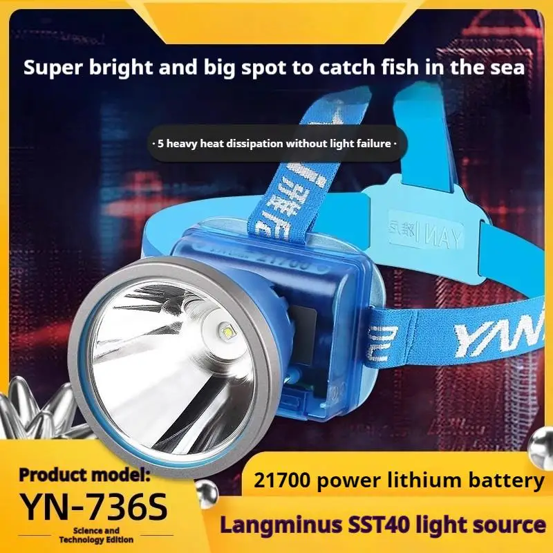 

736S Technology Edition Headlamp Strong Charging Super Bright Headlight Outdoor Lighting Lithium Electric Super Long Life Mining