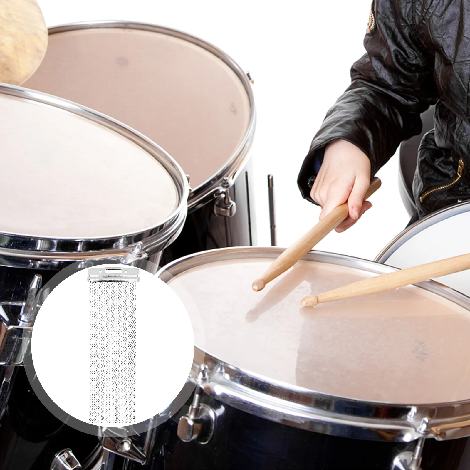 

Snare Drum Percussion Instrument Accessories Strip Wire Fixing Straps Wires Professional Silver &