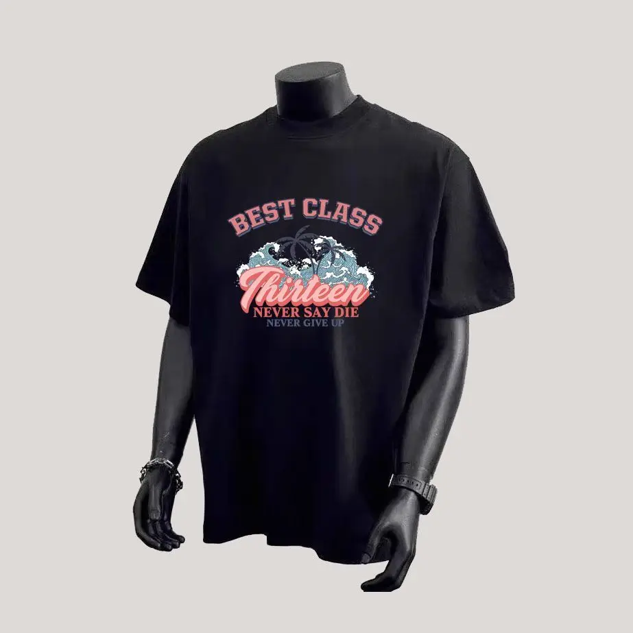 

Футболка D'été Imprimé En Pur Coton Américain Nouvelle Tendance 2025 Marque Tendance À Manches Courtes Col Rond Ample