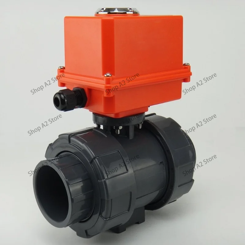 Electric UPVC Ball Valve, Quick Shut-off PVC O-Type Union Ball Valve, Plastic Pipeline Control Switch