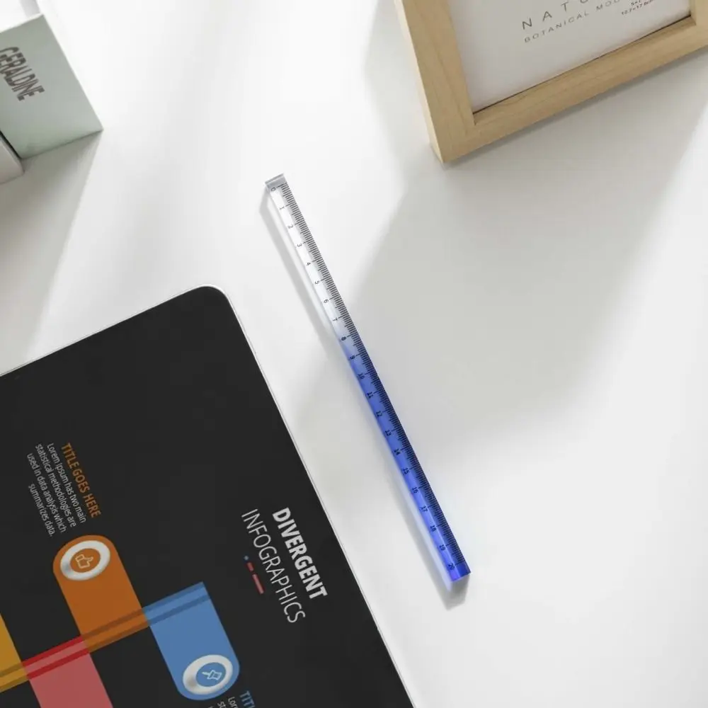 15 ซม.20 ซม.30 ซม.Gradient ตรงไม้บรรทัดโปร่งใสมัลติฟังก์ชั่คณิตศาสตร์ไม้บรรทัดแบ่งอะคริลิค DIY วาดเครื่องมือสํานักงาน