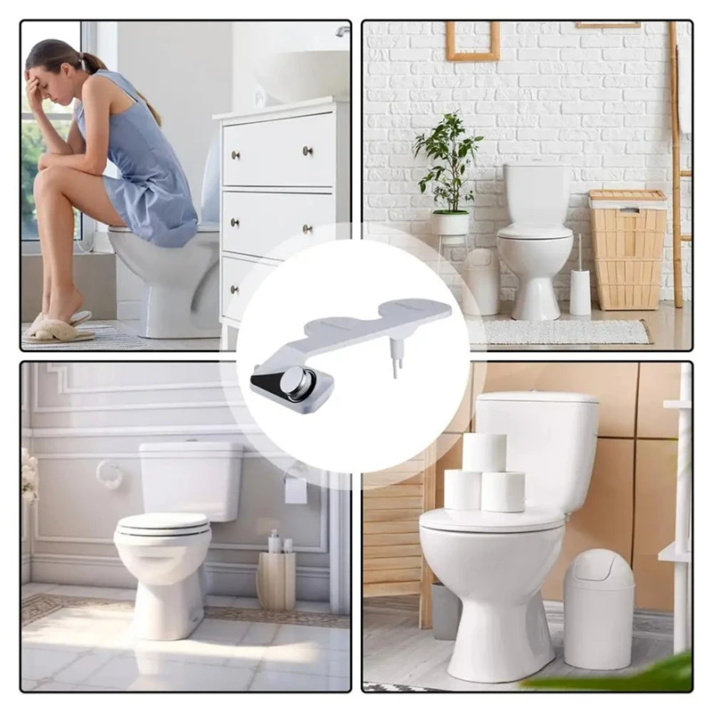 Toilet Bidet Attachment Rear Wash Bidet Attachment Bidet Seat Double Nozzles Convenient Toilet Bidet Water Sprayer Bidet