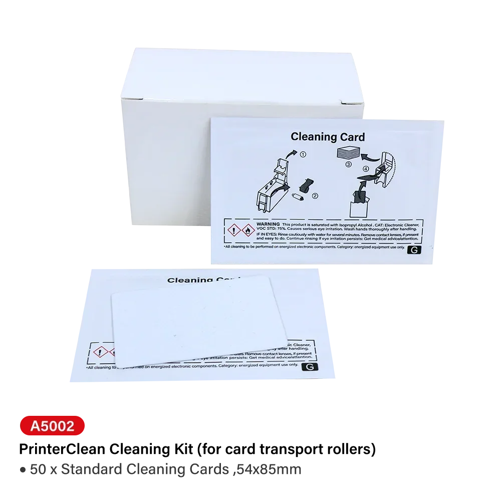 50 Pcs A5002 Alcohol Cleaning Cards for Evolis Tattoo Pebble Dualys Securion Quantum Card Printer