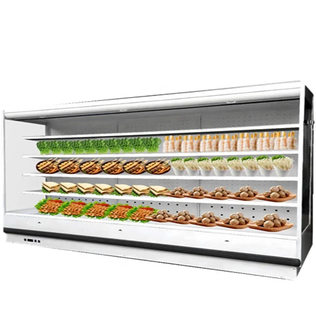 Hot sale Fresh food Refrigerator Vertical fridge Display Showcase Milk Air Cooler Open Chiller