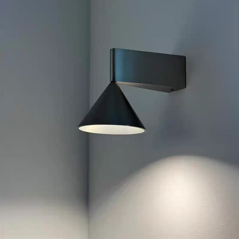 

Italian New Conical Geometric Minimalist Wall Lamp Designer High-end Style for Bedroom Headboard Background Wall Aisle Light
