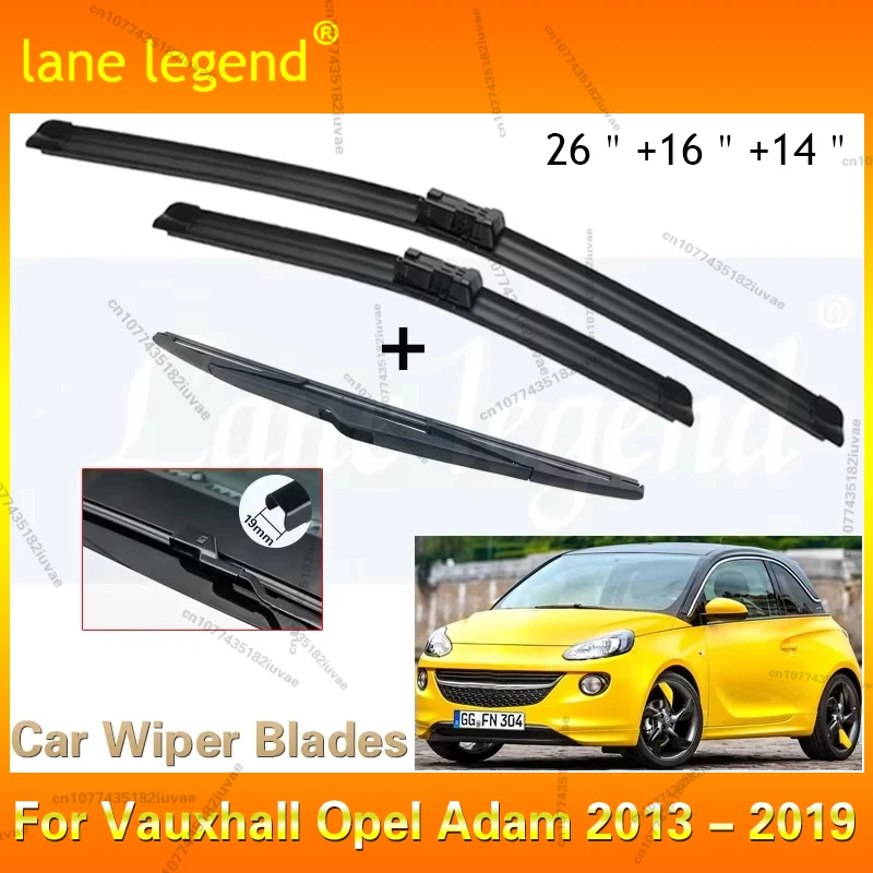 

Front Rear Wiper Blades For Vauxhall Opel Adam 2013 - 2019 Delete Windscreen Windshield Windows Brushes Refills Car Accessoires