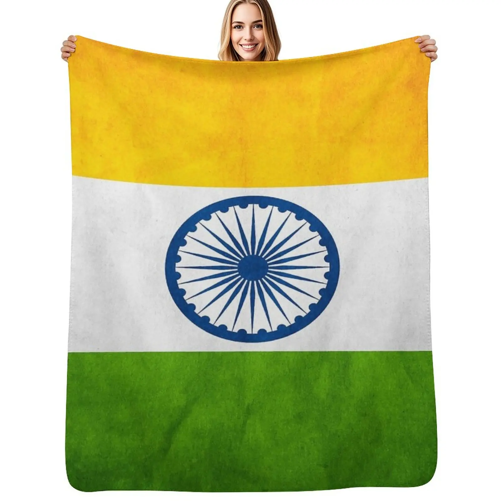 India Indian Flag National Flag of India Throw Blanket Picnic Beach Summer Camping Loose Blankets