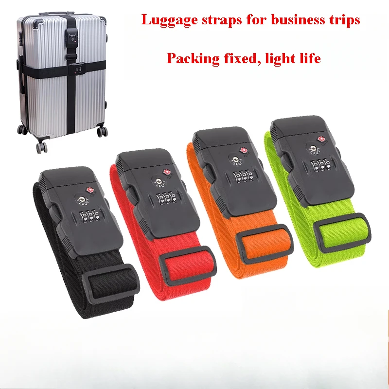 1pc Travel check fixed luggage Strap TSA Customs Code lock one line adjustable packing strap