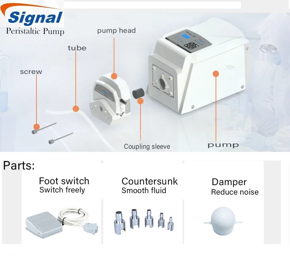 China Trade Silicone Water Cleaning Peristaltic Pump For Dosing And Pumping Laboratory