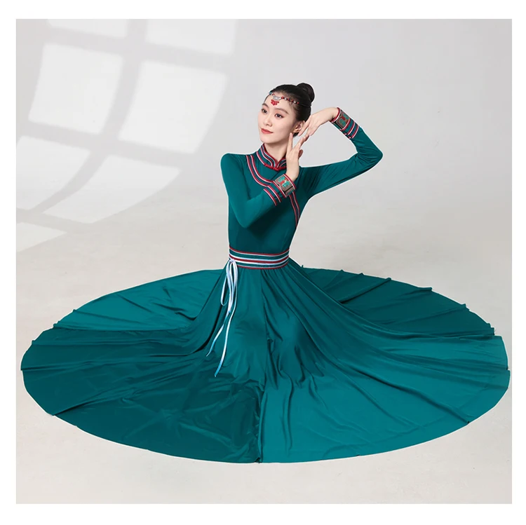 Nowy mongolski taniec, tybetański strój etniczny, kostium na występy, strój na egzamin artystyczny dla kobiet mniejszości etnicznych, ubrania do ćwiczeń narodowych, Yangko