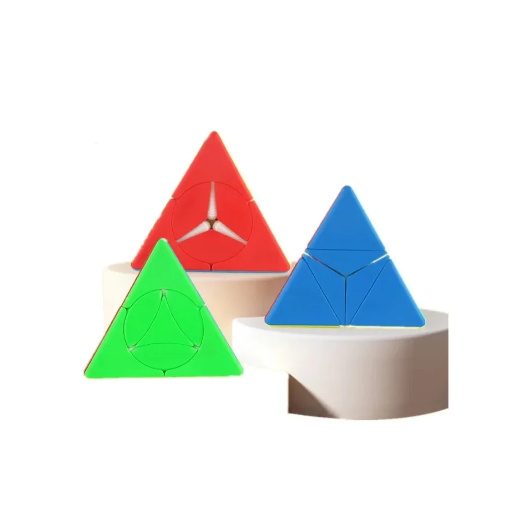 FanXin Cubo de rompecabezas de pirámide, cubos mágicos de molino de viento triangular, rompecabezas educativo de velocidad profesional, juguetes mágicos para niños