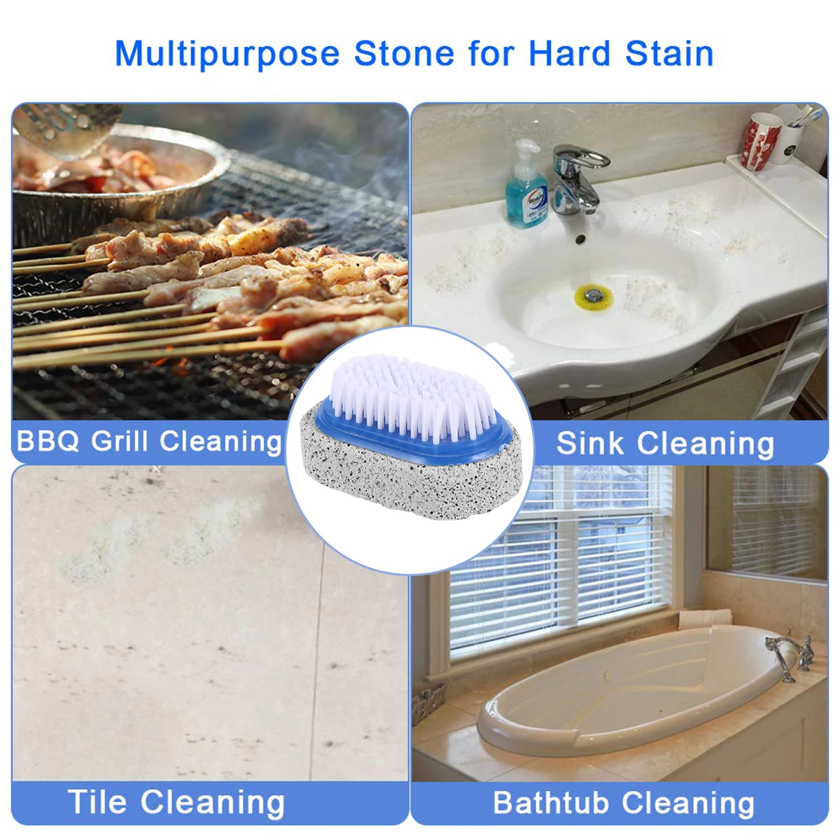 

6pcs Pumice Stone Foot Brush Scrubber Dead Skin Remover Exfoliating Cleaner Pedicure Tool Double Side Natural Material Safe