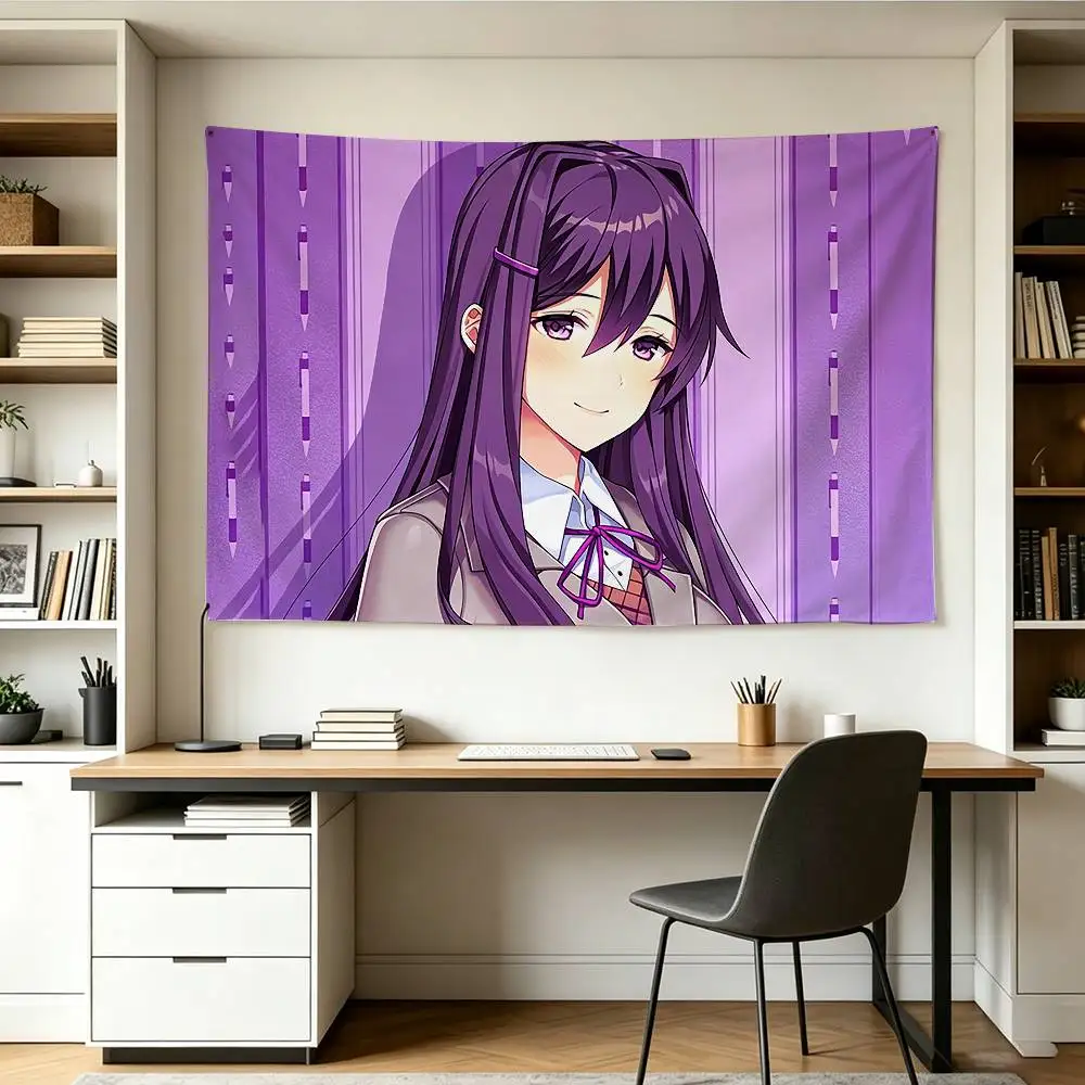 DDLC CUTE Y-Yuri doki Flags Wall Hanging Background Art Banner for Bedroom Home Outdoor
