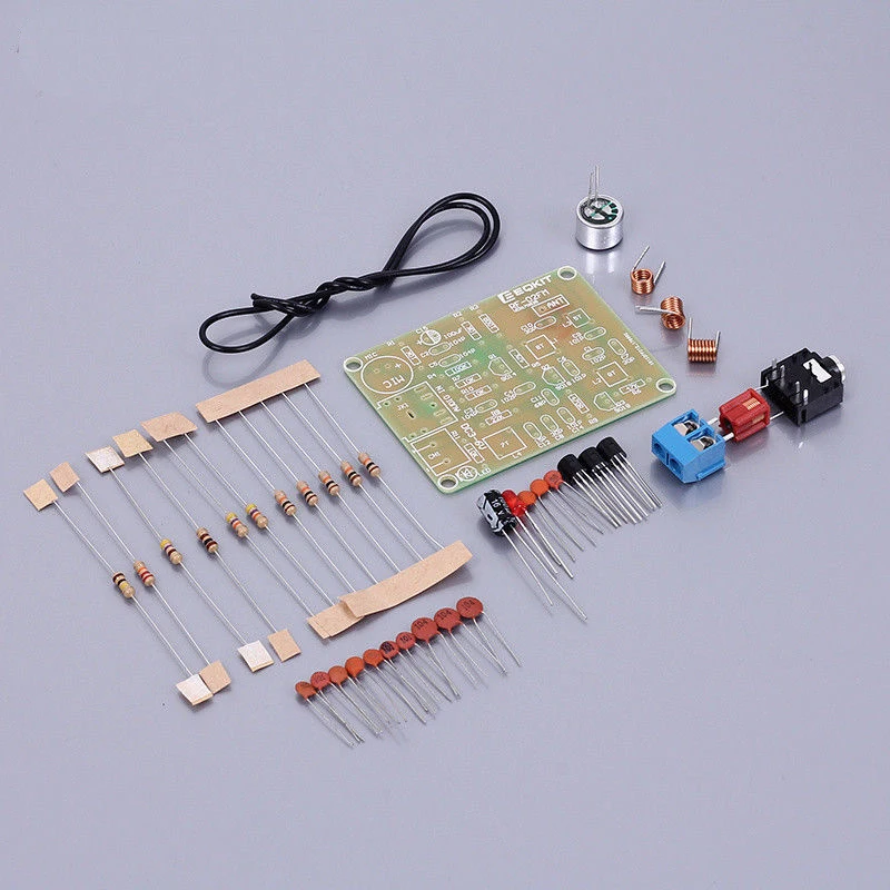 DIY Kit FM Stereo Radio Module 88-108MHz Wireless Transmitter Receiver Circuit PCB Board Solder Practice Project for School Labs