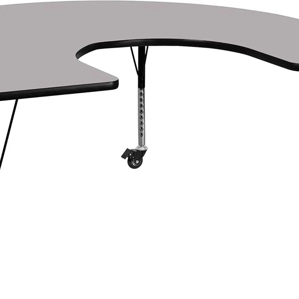 

60W x 66L Grey Horseshoe Laminate Height-Adjustable Activity Table with Short Legs