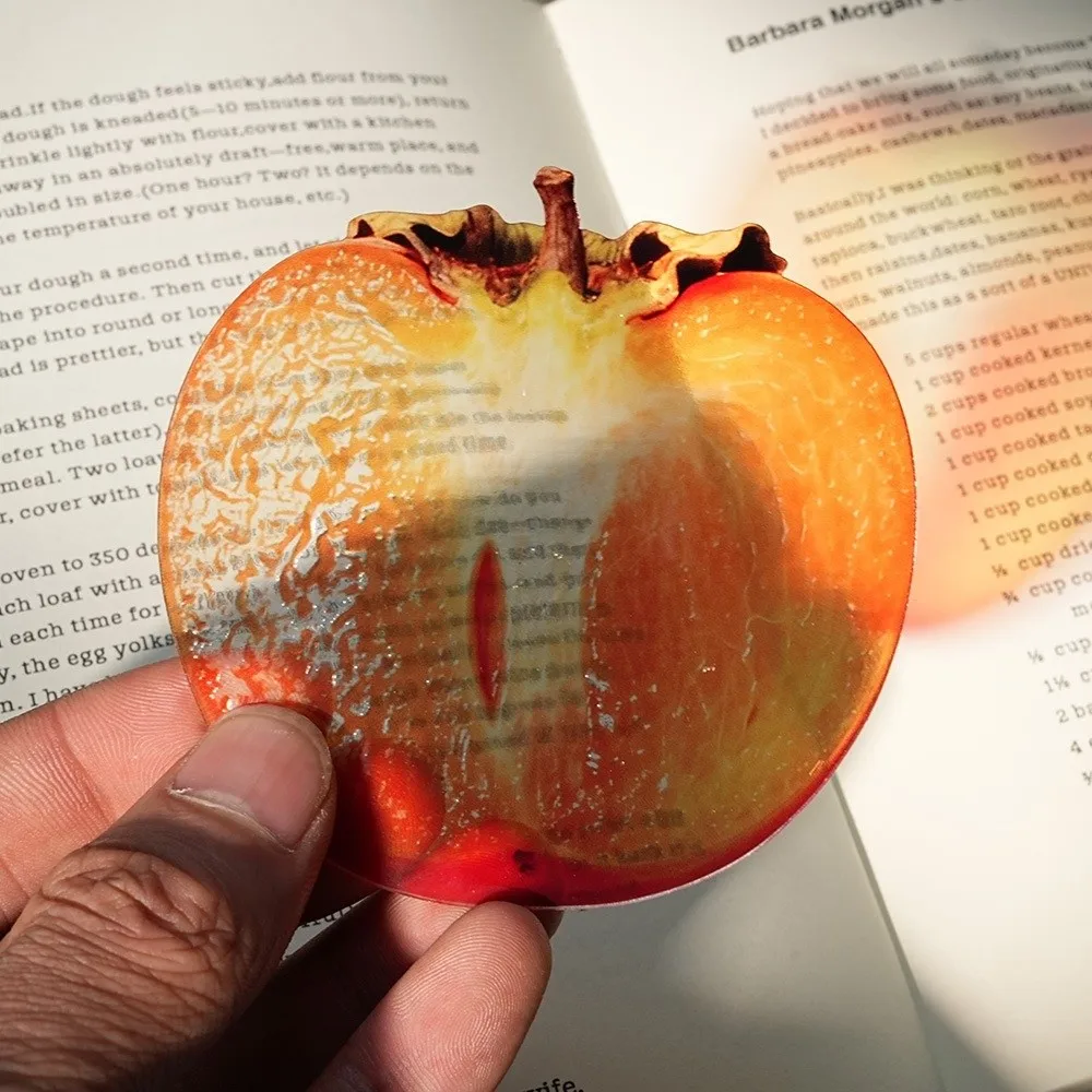 New Refractive Color Acrylic Bookmark Funny Simulation Fruit Fruit Bookmark Cute Cartoon Pages Guide Marker Note Marker