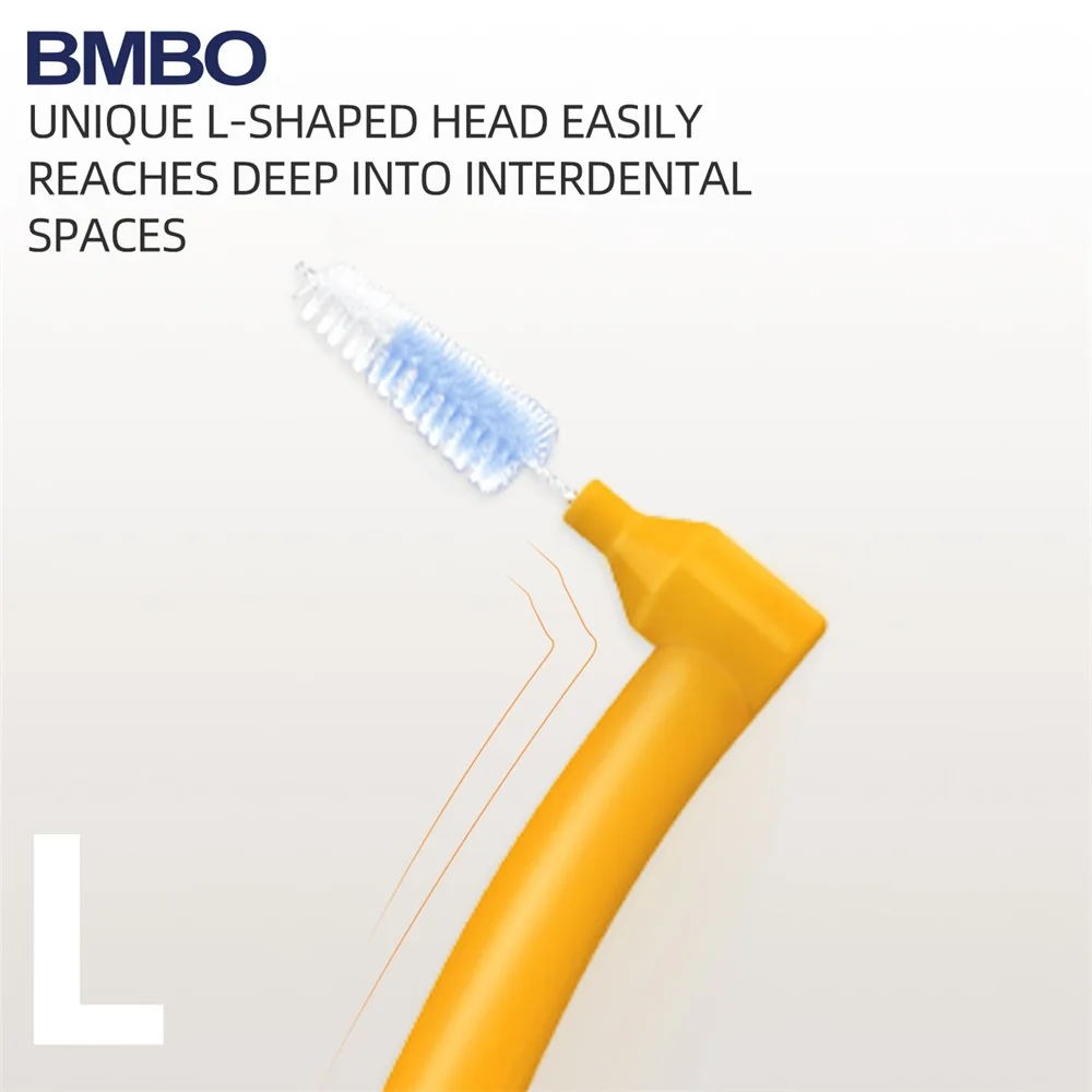 L‑type Interdental Brush 0.6‑1.2mm Striped Anti‑slip Handle Soft Bristle Toothbrushes Clean Between Teeth For Orthodontics Oral