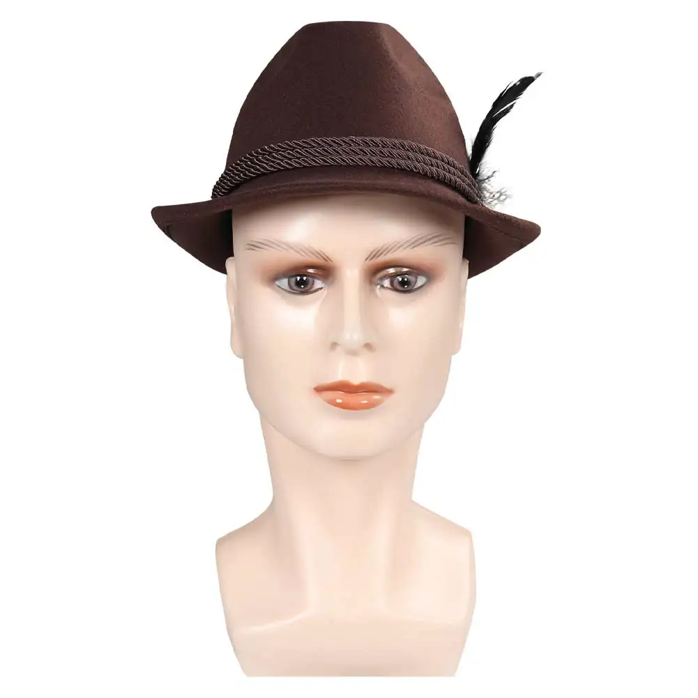 Tedesco Oktoberfest Retro Alpine Jazz Feather Hat abbigliamento accessori per costumi festa di carnevale di Halloween per il gioco di ruolo